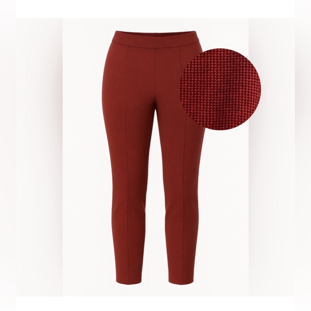 Talbots Size M — Classic burgundy/red micro houndstooth-pattern dress‎ pants.